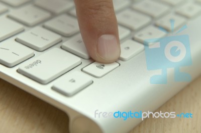 Volumen Button On The Computer Keyboard Stock Photo