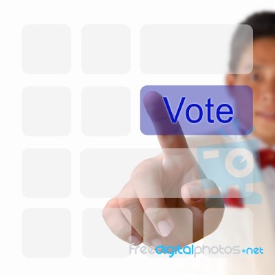 Vote Button On Keyboard Stock Image