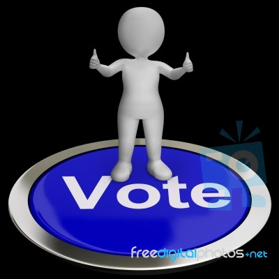 Vote Button Showing Options Voting Or Choice Stock Image