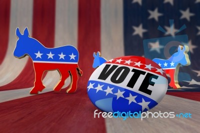 Vote Democrat Or Republican Stock Image