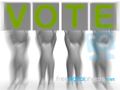 Vote Placards Shows Political Elections Or Choices Stock Image