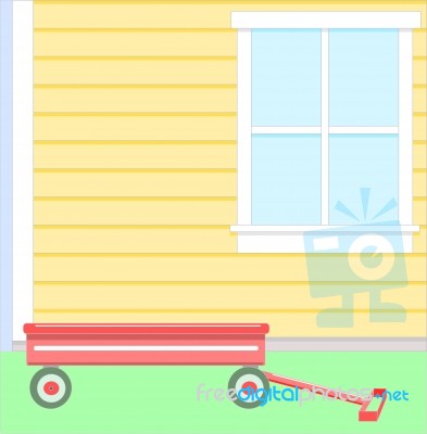 Wagon in garden Stock Image