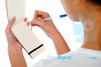 Waitress Writing Down Customers Order Stock Photo