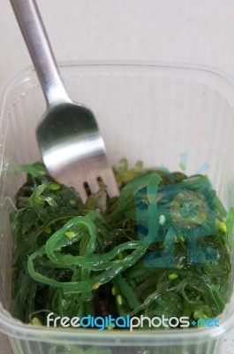 Wakame Seaweed Salad Stock Photo