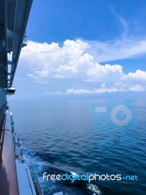 Waking Up To This View From Our Ship Cabin In Singapore Stock Photo