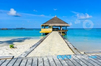 Walk Way Filled By Sand Stock Photo