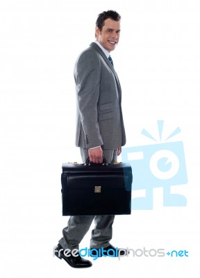 Walking Business Man Stock Photo