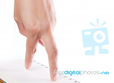 Walking Fingers Gesture Stock Photo