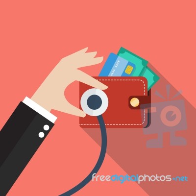 Wallet Financial Checkup Stock Image