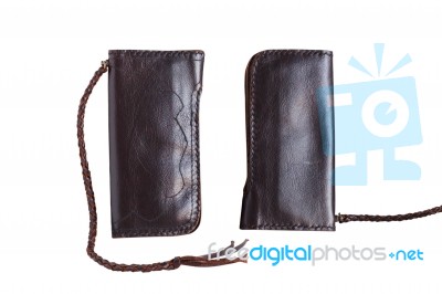 Wallet On White Background Stock Photo