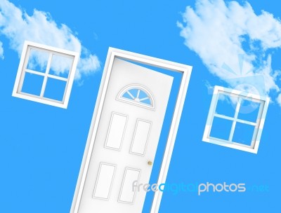 Want House Represents Door Frame And Building Stock Image