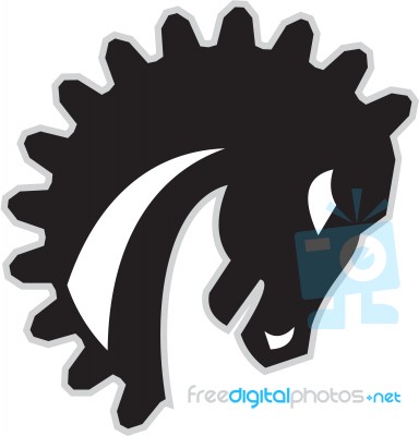 War Horse Spiked Mane Side Retro Stock Image