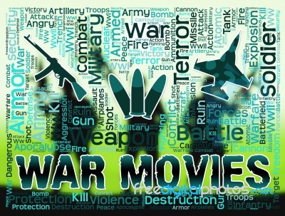 War Movies Represents Military Film And Bloodshed Stock Image