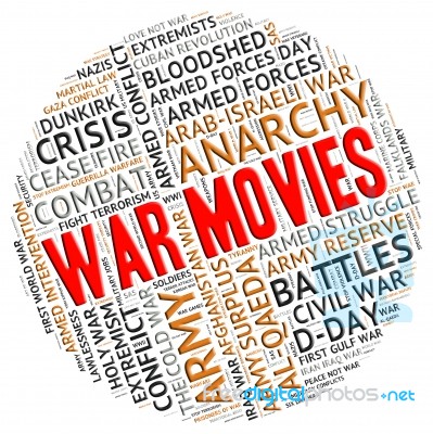 War Movies Shows Motion Picture And Battles Stock Image