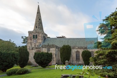 Warkworth Northumberland/uk - August 14 : Church Of St Lawrence Stock Photo