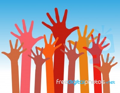 Warm Colorful Up Hands Stock Image