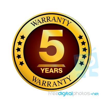 Warranty Design. Five Year Warranty Design Isolated On White Background Stock Image