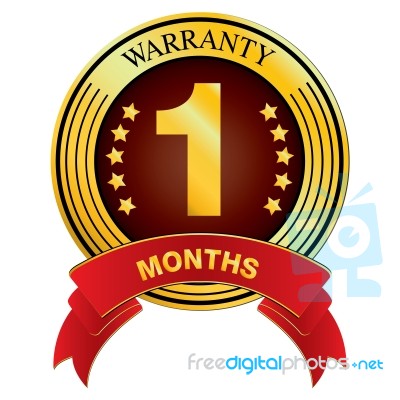 Warranty For One Months Design Isolated On White Background.  Warranty For Months Stock Image