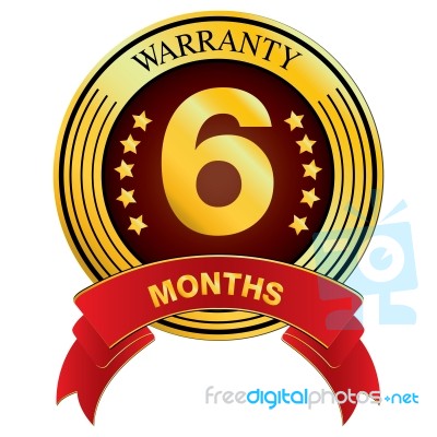 Warranty For Six Month Isolated On White Background.  Warranty For Months Stock Image