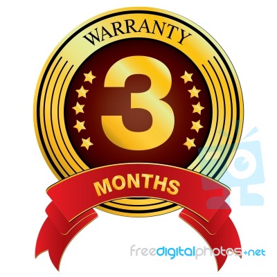 Warranty For Three Months Design Isolated On White Background.  Warranty For Months Stock Image