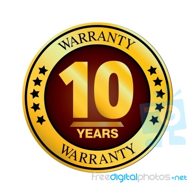 Warranty Logo. Ten Year Warranty Design Isolated On White Background Stock Image