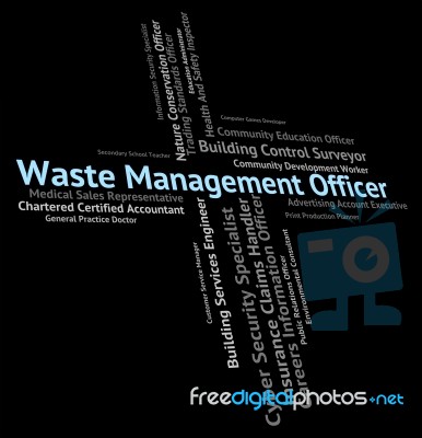 Waste Management Officer Shows Get Rid And Administrators Stock Image