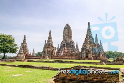 Wat Chaiwatthanaram Ancient Buddhist Temple Stock Photo