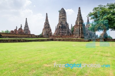 Wat Chaiwatthanaram Ancient Buddhist Temple Stock Photo