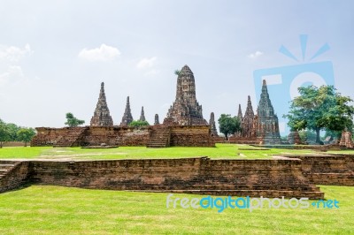 Wat Chaiwatthanaram Ancient Buddhist Temple Stock Photo