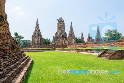 Wat Chaiwatthanaram Ancient Buddhist Temple Stock Photo