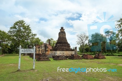 Wat Jedi Jed Teaw Temple In Sukhothai Province, Thailand Stock Photo