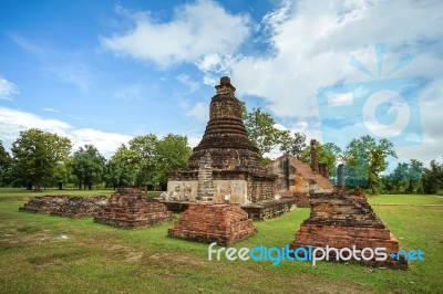 Wat Jedi Jed Teaw Temple In Sukhothai Province, Thailand Stock Photo