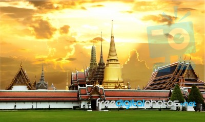 Wat Phra Kaew, Temple Of The Emerald Buddha, Asia Thailand Stock Photo