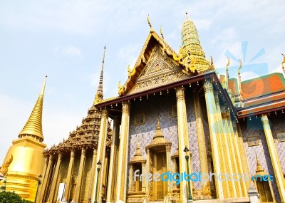 Wat Phra Kaew Tourism Travel In Bangkok , Thailand Stock Photo