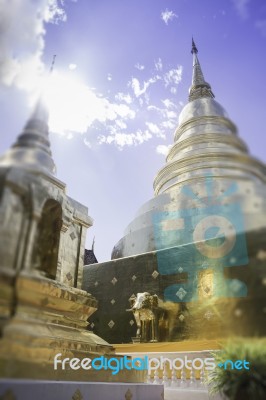 Wat Phra Singh Temple Chiang Mai Thailand Stock Photo