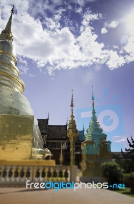 Wat Phra Singh Temple Chiang Mai Thailand Stock Photo