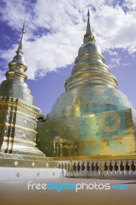 Wat Phra Singh Temple Chiang Mai Thailand Stock Photo