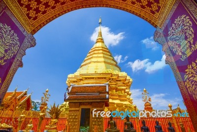 Wat Phra That Doi Suthep, The Temple In Chiang Mai Stock Photo