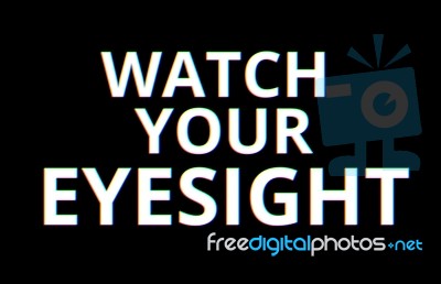 Watch Your Eyesight Chromatic Aberration Illustration Background… Stock Photo