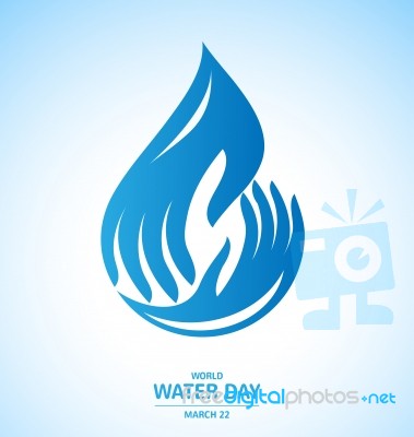 Water Drop In Hand Design For World Water Day Stock Image