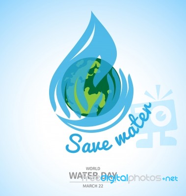 Water Drop In Hand Design With Earth For World Water Day Stock Image