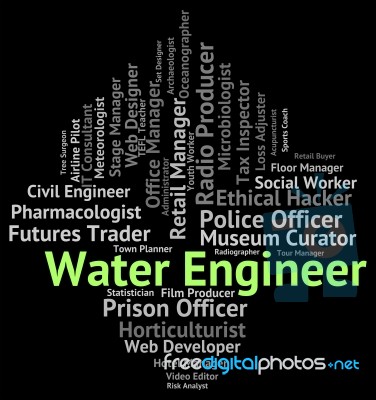 Water Engineer Showing Mechanic Job And Career Stock Image