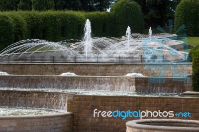 Water Feature In Alnwick Castle Gardens Stock Photo