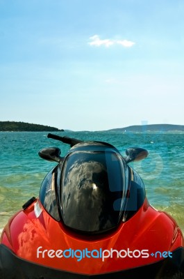 Water Jet Ski Stock Photo