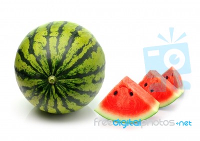 Water Melon Isolated On White Background Stock Photo