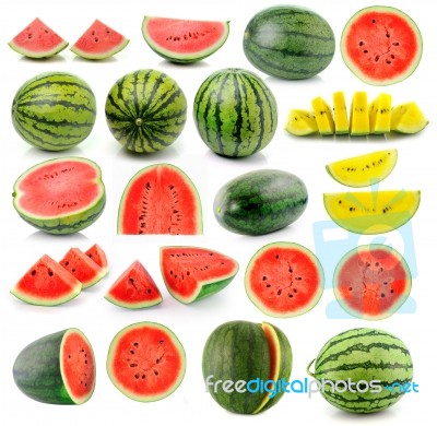 Water Melon Isolated On White Background Stock Photo