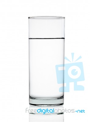 Water Of Glass Isolated On The White Background Stock Photo