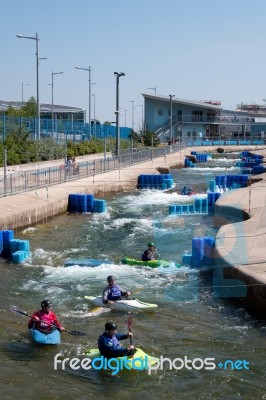 Water Sports At The Cardiff International White Water Centre Stock Photo