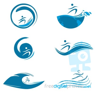 Water Sports icon set Stock Image