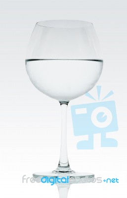 Water With Wine Glass Stock Photo